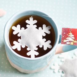 tea bag snowflake 12 pc. christmas decorations. christmas tea. winter party, christmas gifts idea