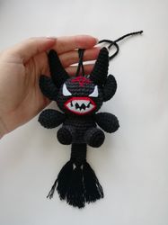 black phillip plush, krampus, devil plush, sabbatic black goat, weird stuffed animals, witchy decor, demon, venom