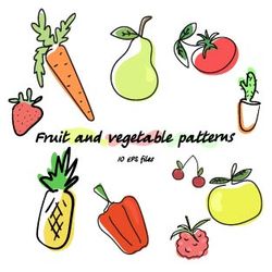 set of seamless vector patterns in line art style