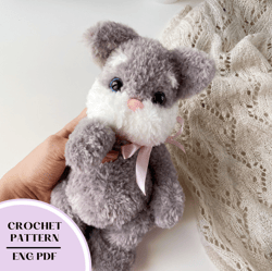 crochet cat pattern. amigurumi plush cat pattern animal toy pdf.