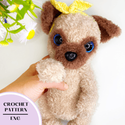 crochet dog pattern toy. amigurumi plush puppy pattern animal pdf