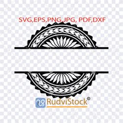 tattoo svg.  polynesian samoan svg circle tattoo border designs for monogram.