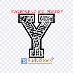 polynesian svg, samoan svg, polynesian tribal tattoo pattern letter y svg,