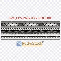 polynesian tribal tattoo band designs, tattoo svg, tribal svg, decorative border svg, band svg, digital download,