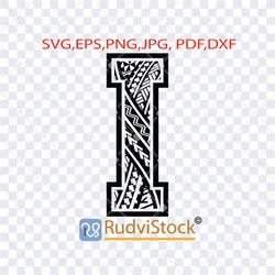 tattoo svg. polynesian tribal tattoo pattern letter i.