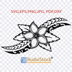 polynesian flower tattoo. tattoo svg. polynesian svg tattoo flowers design