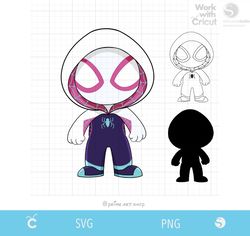 girl spidey svg cut file, ghost spider svg, spidergirl svg, gwen spider, superhero birthday girl, spidey svg cut file