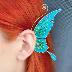 fairy wing ear cuff no piercing, fairy wing ear wrap, butterfly earring