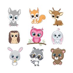 cute forest animals,vector illustration for baby shower, greeting card, party invitation, fashion clothes t-shirt print.