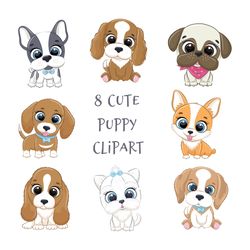 illustrations with cute little dogs. eps, png, jpg, 300 dpi