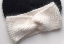 white angora headband