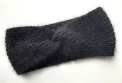 black angora headband