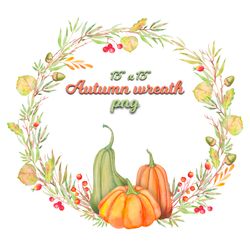 autumn wreath with pumpkins