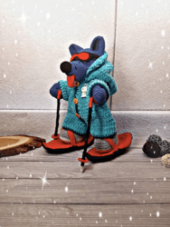 crochet pattern wolf skier