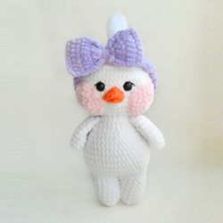 crochet plush duck stuffed white duck crochet animals lalafanfan duck