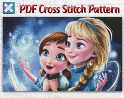 disney cross stitch pattern / frozen cross stitch pattern / elsa cross pdf stitch pattern / anna cross stitch pattern