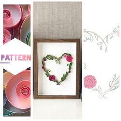 pattern to make quilled heart - digital template for printing out