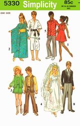 pdf copy vintage sewing pattern simplicity 5330 clothes for dolls 11 1/2 inch