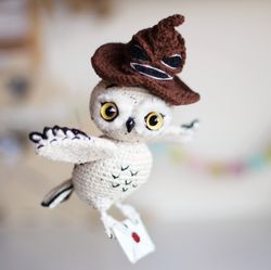 crochet pattern owl, pdf digital download, diy amigurumi hedwig owl toy, english and dutch languages