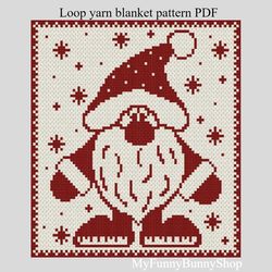 loop yarn finger knitted santa blanket pattern pdf download