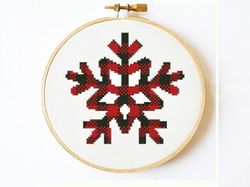 mini snowflake cross stitch pattern, christmas cross stitch pattern modern pdf