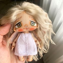 tiny angel doll mothering sunday gift designer doll mini handmade rag doll lucky charm guardian angel