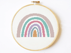 rainbow cross stitch pattern modern, boho crossstitch pattern pdf,