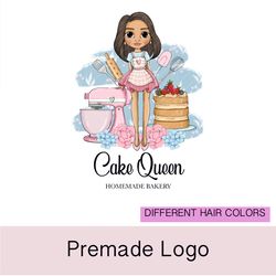 amazing baking shop premade logo design, sweets logo, cake designer logo, food logo, logo with mixer, pastry logo