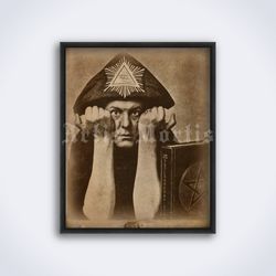 aleister crowley occultist magick antique photo, printable art, print, poster (digital download)