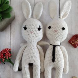 personalized st.valentine's gift for boyfriend or girlfriend, funny stuffed bunnies as unique valentine's gift idea