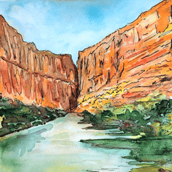 big bend original watercolor painting