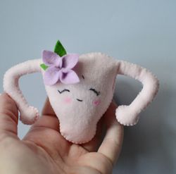 kawaii felt uterus sewing pattern - diy women's rights decor