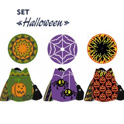 crochet patterns, crossbody bag mochilas / set halloween