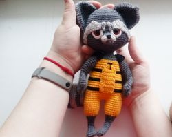 crochet pattern amigururmi raccoon rocket, diy tutorial guardian of the galaxy pdf digital download