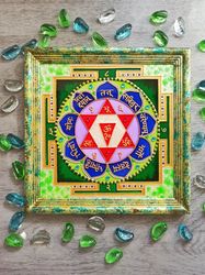 hand painted gayatri yantra saraswati vedic astrology meditation yoga art vastu