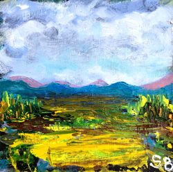 alaska mountains original art by serjbond