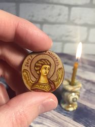 guardian angel | hand painted icon | travel size icon | orthodox icon for travellers | small orthodox icon | jewelry