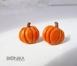 miniature pumpkin stud earrings cute halloween earrings pumpkin vegetable studs earring polymer clay gift for mom sister