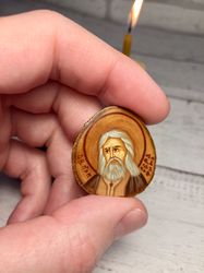 saint seraphim of sarov | hand painted icon | travel size icon | orthodox icon for travellers | small orthodox icon