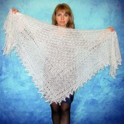 white orenburg shawl, hand knit russian shawl, lace wedding shawl, bridal cover up, warm cape, wool wrap, handmade stole