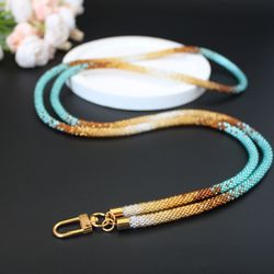 beautiful medical lanyard aquamarine, teacher lanyard for card holder, gift for wife, gift for girlfriend