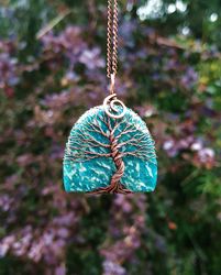 amazonite tree of life celtic pendant, sentimental mother in law gift, mother of the groom necklace, celtic wedding gift