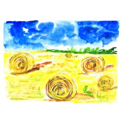 tuscany painting field original artwork tuscany landscape painting small artwork by larisaray