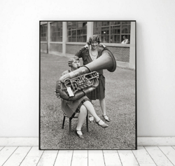 vintage photo printable music women play tambon, vintage photo beautiful girls