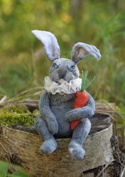 rabbit handmade hare plush rabbit teddy interior doll