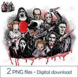 friends horror 2 png files fan art horror movie clipart halloween sublimation scary design digital download