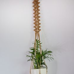 jute macrame plant hanger , wall planter