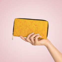 zipper wallet yellow pattern