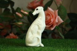 greyhound figurine italian greyhound dog ceramics handmade, whippet statuette porcelain