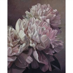 pink peonies original oil painting flowers art large painting wall art decor